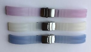 【送料無料】bracelet de montre lot de 3 couleurs ,en silicone neuf ,boucle dployante,|hokushin