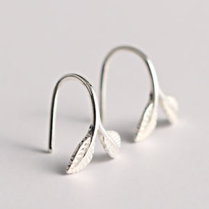 【貨物輸送無料】925 sterling silver earrings stylish silver leaf ear drop lovely earring gift fo 男女兼用腕時計-腕時計