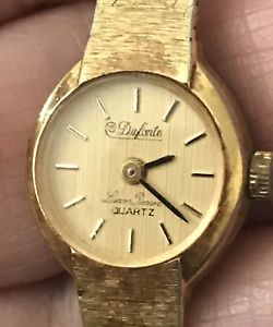 【送料無料】vintage dufonte lucien piccard ladies dress gold tone quartz watch|hokushin