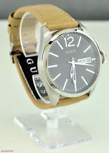【送料無料】 stylish 100 original men watch guess brown leather classic u0658g7
