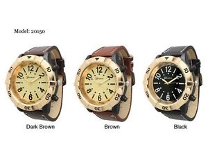 【送料無料】 geneva mens tachymeter round leather strap wrist watch
