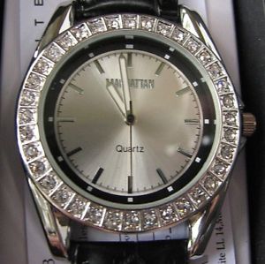 【貨物輸送無料】manhattan by croton ladies quartz watch with leather strap 男女兼用腕時計-腕時計