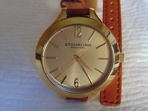 【送料無料】stuhrling original soiree deauville 23k gold fused stainless steel sport watch 21,155円