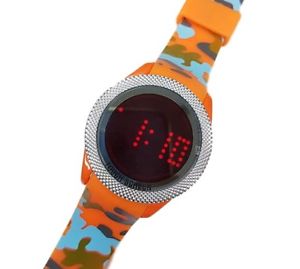 【送料無料】ds orologio polso touch led watch orario rosso fashion moda camouflage ara lac|hokushin
