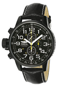 【送料無料】invicta mens 3332 force chronograph stainless steel and leather lefty watch
