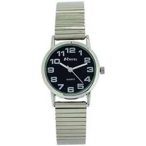 【送料無料】ravel ladies stainless steel soft expanding bracelet strap watch r0208032s