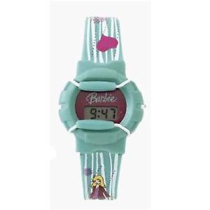 【送料無料】barbie turquoise stripe strap girls digital watch bmwr08|hokushin