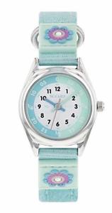 【貨物輸送無料】tikkers girls light green flower theme time teacher nylon strap watch  ntk0014 男女兼用腕時計-腕時計