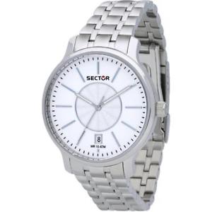 【送料無料】orologio uomo sector 125 r3253593504 bracciale acciaio bianco sub 100mt