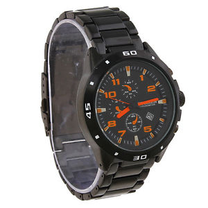 【貨物輸送無料】orologio polso curren 8021 uomo analogico quarzo datario nero quad nero aran lac 男女兼用腕時計-腕時計