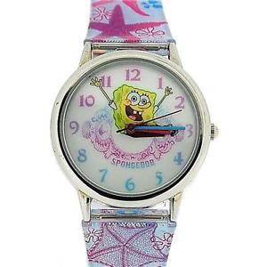 【送料無料】spongebob squarepants childrens analogue metal bezel star fish pu strap sb41|hokushin