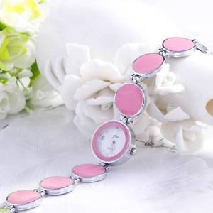【送料無料】 fashion pink enamel circle watch ~ free shipping to usa w06