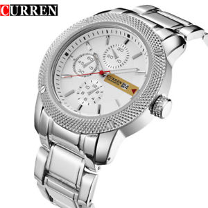 【送料無料】orologio da polso curren 8069 uomo analogico quarzo luxury acciaio data bian lac