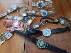 【貨物輸送無料】mixed bag of 20 wristwatches, fashion, dress, mens, womens, mostly modern 男女兼用腕時計-腕時計