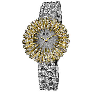 【送料無料】 womens burgi bur054yg dazzling crystalaccented twotone bracelet watch