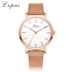 【送料無料】lvpai gold mesh belt stainless steel watch quartz wristwatches women luxury|hokushin