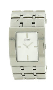 【送料無料】guess g link 95264l1 womens silver tone studded rectangular analog watch