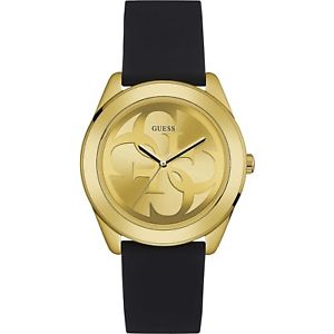 【送料無料】orologio guess g twist w0911l3 watch silicone nero donna uomo 40 mm cassa oro