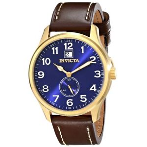 【送料無料】 mens invicta 15514 44mm i force brown leather strap watch｜hokushin
