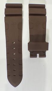 【送料無料】24mm lug width brown pu rubber watch strap flat vent designed for panerai|hokushin