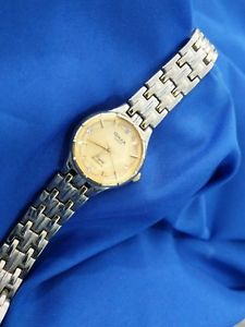 【送料無料】neues angebotomax gold and silver tone bracelet watch battery good condition|hokushin
