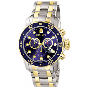 【送料無料】invicta pro diver 0077 stainless steel chronograph watch