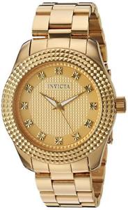 【送料無料】invicta mens specialty quartz stainless steel goldtone casual watch 22795