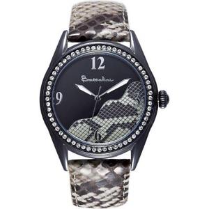 【送料無料】orologio donna braccialini brd 704s3nsna pelle pitonato nero beige swarovski