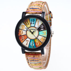 【貨物輸送無料】art i love color painting school oil quartz wrist watch 腕時計-男女兼用腕時計