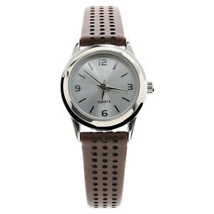 【送料無料】geneva womens leather brown watch|hokushin