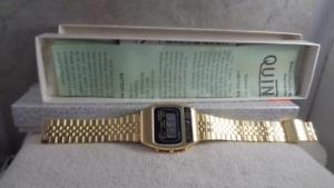 【送料無料】neues angebot2 quintel lcd digital quartz vintage watches nos gold tone in box working|hokushin
