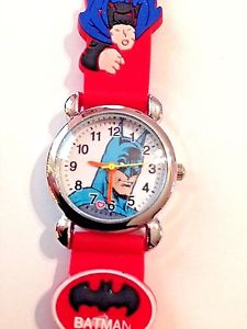 【貨物輸送無料】 red batman boys silicone 3d wristwatch 男女兼用腕時計-腕時計