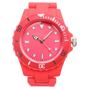 【貨物輸送無料】xhilaration womens round bracelet watch  hot pink 腕時計-男女兼用腕時計