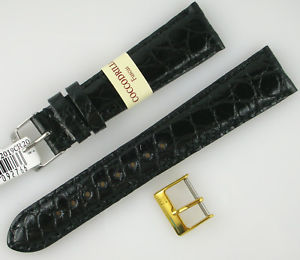 【送料無料】cinturino morellato vero coccodrillo fuscus nero 20mm doppia fibbia