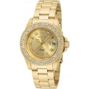 【送料無料】invicta womens angel goldtone steel bracelet amp; case quartz analog watch 19513