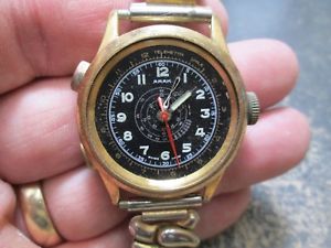 【送料無料】vintage arak swiss chronograph nonrunning wrist watch