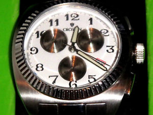 【送料無料】croton in box chronomaster cc311293 quartz stainess steel watch pristine mib