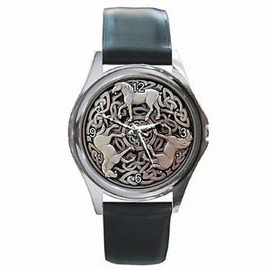 【送料無料】celtic horse knot epona medieval leather watch|hokushin