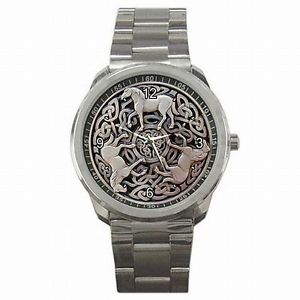 【貨物輸送無料】celtic horse knot epona medieval stainless steel watch 腕時計-メンズ腕時計