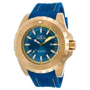 【送料無料】invicta mens pro diver yellow gold steel blue polyurethane strap watch 23736 23,026円