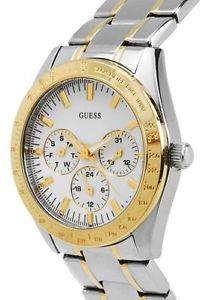 【送料無料】 guess chase 2 two tone gold ss silver bracelet lady watch u12004l1 day date｜hokushin