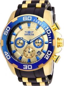 【送料無料】22343 invicta 50mm gents yellow steel amp; silicone strap chrono watch