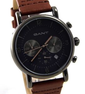 【送料無料】gant gt007007 springfield elegante herren uhr chronograph edelstahl leder neu｜hokushin