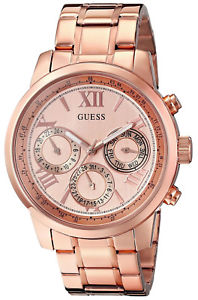 【送料無料】guess u0330l2 womens rose gold tone stainless steel multifunction analog watch｜hokushin