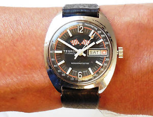 【送料無料】tegrov 17 jewel manual wind day date bfg582cldd 21600 beats rally watch serviced