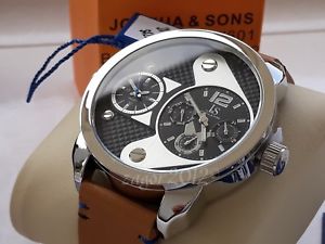 【送料無料】orologio dualtime uomo joshua amp; sons jamp;s made in  york quadrante xxl  nuovo