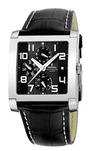 【送料無料】festina f16235f leder herrenuhr multifunktion mit tages und datumsanzeige neu