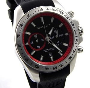 【送料無料】gant bedford gt059001 herren uhr chronograph edelstahl schwarz rot neu