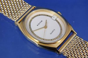 【送料無料】gents nos vintage elegant retro edox quartz watch 1970s quality swiss
