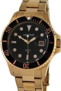 【送料無料】hektor sport taucheruhr edelstahl rosegold ip schwarz geschraubte krone 30bar